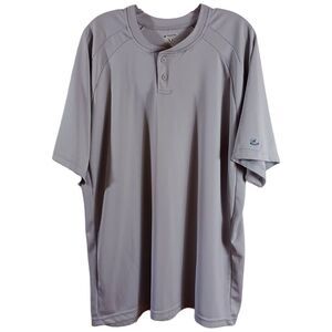 CHAMPRO Sports Men's Size XL Dri-Gear Polo Short Sleeve Solid Grey Super Soft